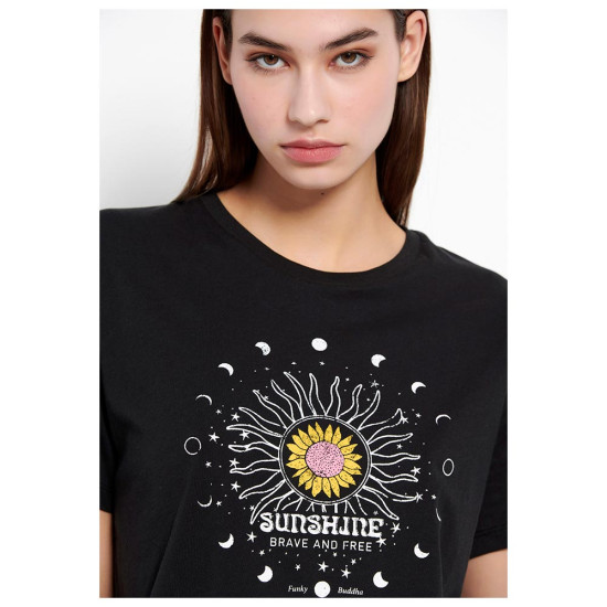 Funky Buddha Γυναικεία κοντομάνικη μπλούζα